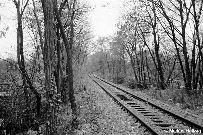 Bild: Streckenende Richtung Teltowkanalbrücke 1987