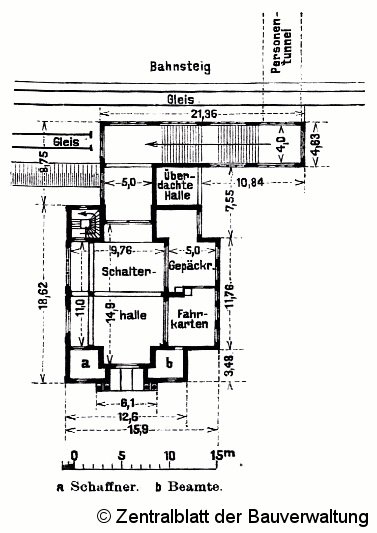 Bild: Grundrißzeichnung Empfangsgebäude