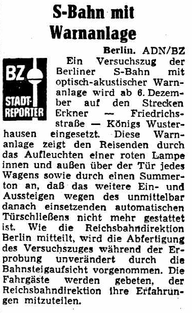 Bild: Artikel Berliner Zeitung vom 4.12.1975
