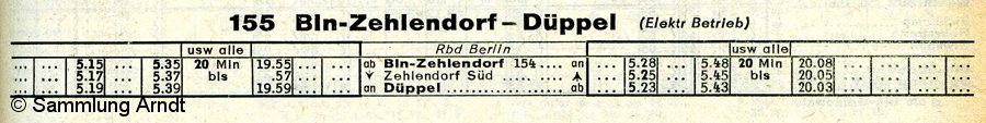 Bild: Strecke 155 - Winterfahrplan - II