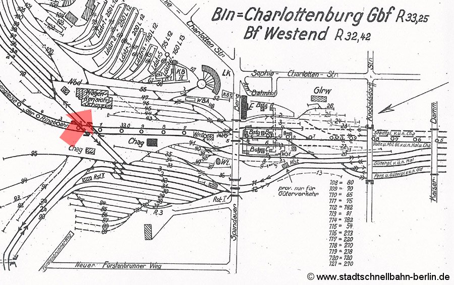 Bild: Gleisplan von 1954